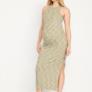 Old Navy Pink and Orange Ribbed Slit Sleeveless Maxi Dress